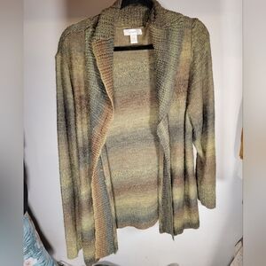 CJ Banks Earthy Tones Open Front Cardigan
